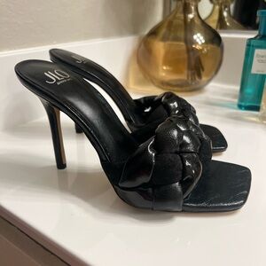 JLO Silvea Braided Black Heels